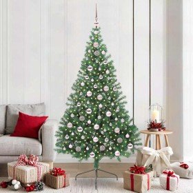 Árbol de Navidad Artificial Preiluminado Verde 210 cm PVC
