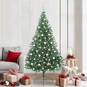 Árbol de Navidad Artificial Preiluminado Verde 210 cm PVC