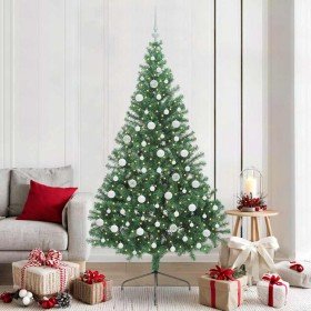 Árbol de Navidad Artificial Preiluminado Verde 210 cm PVC