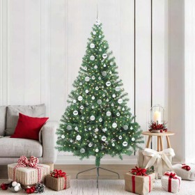 Árbol de Navidad Artificial Preiluminado Verde 210 cm PVC