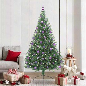 Árbol de Navidad Artificial Preiluminado Verde 210 cm PVC