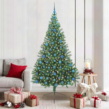 Árbol de Navidad Artificial Preiluminado Verde 210 cm PVC