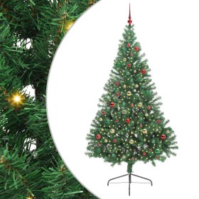 Árbol de Navidad Artificial Preiluminado Verde 210 cm PVC