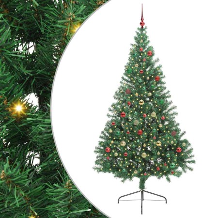 Árbol de Navidad Artificial Preiluminado Verde 210 cm PVC