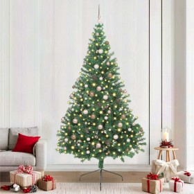 Árbol de Navidad Artificial Preiluminado Verde 240 cm PVC