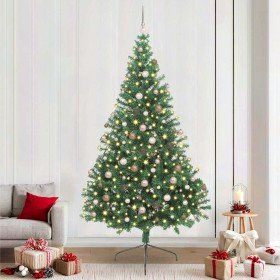 Árbol de Navidad Artificial Preiluminado Verde 240 cm PVC
