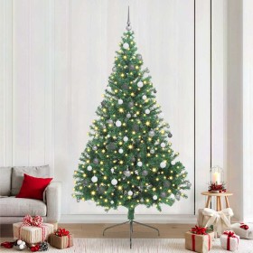 Árbol de Navidad Artificial Preiluminado Verde 240 cm PVC