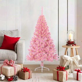 Árbol de Navidad Artificial Preiluminado Rosa 120 cm PVC