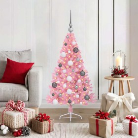 Árbol de Navidad Artificial Preiluminado Rosa 120 cm PVC