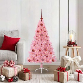 Árbol de Navidad Artificial Preiluminado Rosa 120 cm PVC
