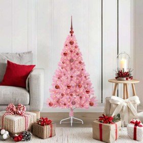 Árbol de Navidad Artificial Preiluminado Rosa 120 cm PVC