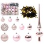 Árbol de Navidad Artificial Preiluminado Rosa 120 cm PVC