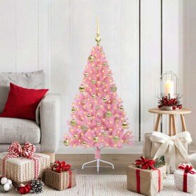 Árbol de Navidad Artificial Preiluminado Rosa 120 cm PVC
