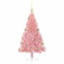 Árbol de Navidad Artificial Preiluminado Rosa 120 cm PVC