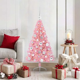 Árbol de Navidad Artificial Preiluminado Rosa 120 cm PVC