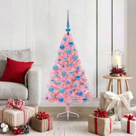 Árbol de Navidad Artificial Preiluminado Rosa 120 cm PVC