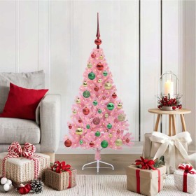 Árbol de Navidad Artificial Preiluminado Rosa 120 cm PVC