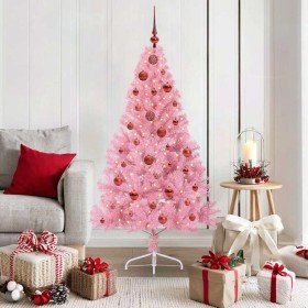 Árbol de Navidad Artificial Preiluminado Rosa 150 cm PVC