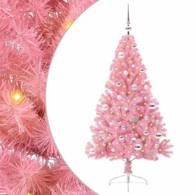 Árbol de Navidad Artificial Preiluminado Rosa 150 cm PVC