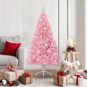 Árbol de Navidad Artificial Preiluminado Rosa 150 cm PVC