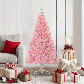 Árbol de Navidad Artificial Preiluminado Rosa 150 cm PVC