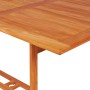 Set de comedor para jardín 7 piezas teca maciza y cojines gris