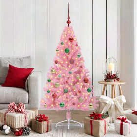 Árbol de Navidad Artificial Preiluminado Rosa 150 cm PVC