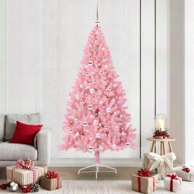 Árbol de Navidad Artificial Preiluminado Rosa 210 cm PVC