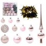 Árbol de Navidad Artificial Preiluminado Rosa 210 cm PVC