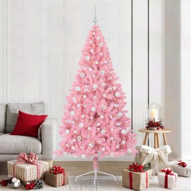 Árbol de Navidad Artificial Preiluminado Rosa 210 cm PVC