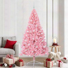 Árbol de Navidad Artificial Preiluminado Rosa 210 cm PVC