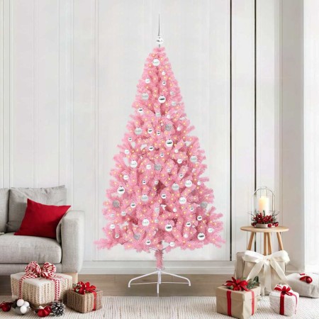 Árbol de Navidad Artificial Preiluminado Rosa 210 cm PVC en Arboles de navidad | Comprar online en Foro24