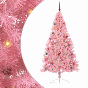 Árbol de Navidad Artificial Preiluminado Rosa 210 cm PVC