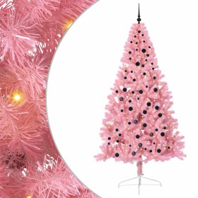 Árbol de Navidad Artificial Preiluminado Rosa 240 cm PVC