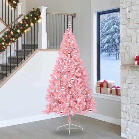 Árbol de Navidad Artificial Preiluminado Rosa 240 cm PVC
