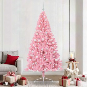 Árbol de Navidad Artificial Preiluminado Rosa 240 cm PVC