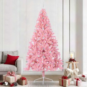 Árbol de Navidad Artificial Preiluminado Rosa 240 cm PVC