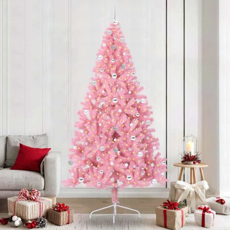 Árbol de Navidad Artificial Preiluminado Rosa 240 cm PVC en Arboles de navidad | Comprar online en Foro24