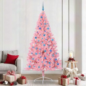 Árbol de Navidad Artificial Preiluminado Rosa 240 cm PVC