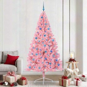 Árbol de Navidad Artificial Preiluminado Rosa 240 cm PVC