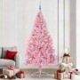 Árbol de Navidad Artificial Preiluminado Rosa 240 cm PVC