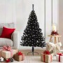 Árbol de Navidad Artificial Preiluminado Negro 120 cm PVC