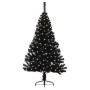 Árbol de Navidad Artificial Preiluminado Negro 120 cm PVC