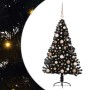Árbol de Navidad Artificial Preiluminado Negro 120 cm PVC