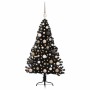 Árbol de Navidad Artificial Preiluminado Negro 120 cm PVC