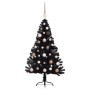 Árbol de Navidad Artificial Preiluminado Negro 120 cm PVC