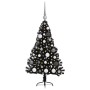 Árbol de Navidad Artificial Preiluminado Negro 120 cm PVC