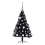 Árbol de Navidad Artificial Preiluminado Negro 120 cm PVC