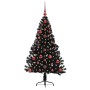 Árbol de Navidad Artificial Preiluminado Negro 120 cm PVC