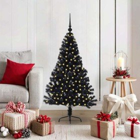 Árbol de Navidad Artificial Preiluminado Negro 120 cm PVC